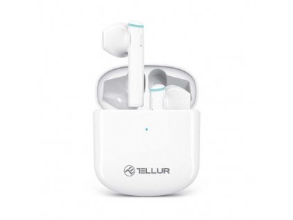 TELLUR Aura, Bluetooth bezdrátová sluchátka s Qi, přenosná, bílá