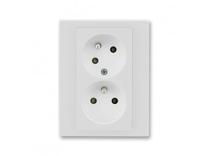 ABB LEVIT Dvojzásuvka 5513H-C02357 16 s clonkami, s natočenou dutinou, IP40, šedá/bílá