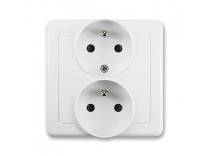 ABB SWING Dvojzásuvka 5512G-C02249 B1 polozapuštěná s ochrannými kolíky, jasně bílá