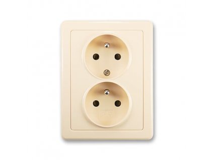 ABB SWING Dvojzásuvka 5512G-C02349 C1 s ochrannými kolíky, krémová