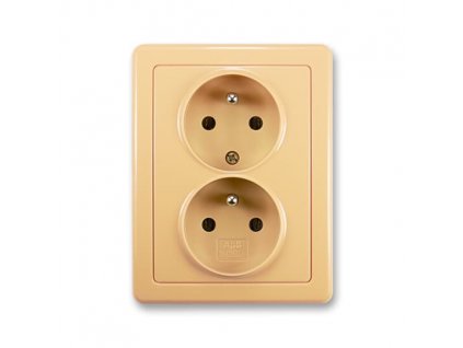 ABB SWING Dvojzásuvka 5512G-C02349 D1 s ochrannými kolíky, béžová