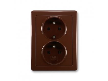 ABB SWING Dvojzásuvka 5512G-C02349 H1 s ochrannými kolíky, hnědá