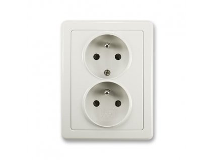 ABB SWING Dvojzásuvka 5512G-C02349 S1 s ochrannými kolíky, světle šedá