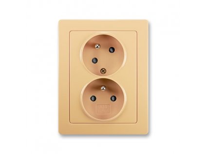 ABB SWING Dvojzásuvka 5513J-C02357 D1 s clonkami, s natočenou dutinou, béžová