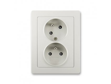 ABB SWING Dvojzásuvka 5513J-C02357 S1 s clonkami, s natočenou dutinou, světle šedá