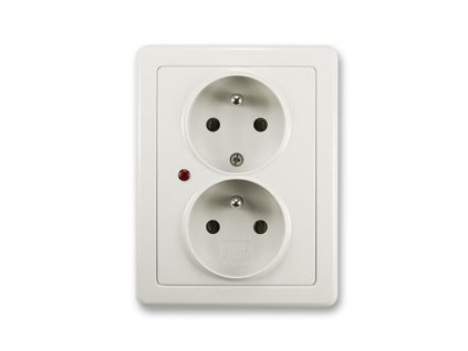 ABB SWING Dvojzásuvka 5592G-C02349 S1 s ochranou před přepětím, světle šedá