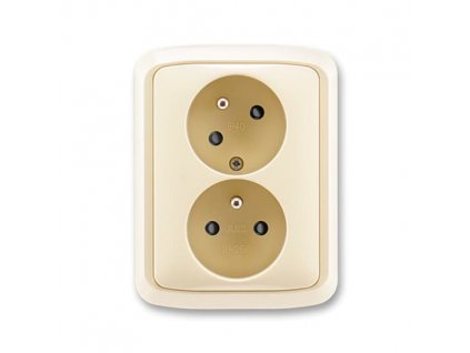 ABB TANGO Dvojzásuvka 5513A-C02357 C s clonkami, s natočenou dutinou, slonová kost