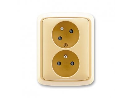 ABB TANGO Dvojzásuvka 5513A-C02357 D s clonkami, s natočenou dutinou, béžová