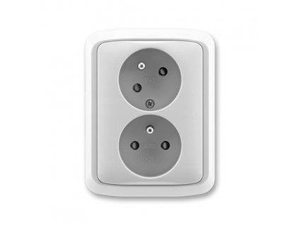 ABB TANGO Dvojzásuvka 5513A-C02357 S, s clonkami, s natočenou dutinou, šedá