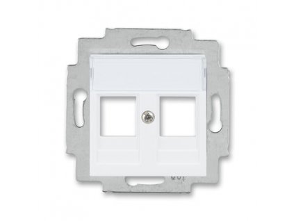 ABB Kryt LEVIT 5014H-A01018 03 zásuvky komunikační přímé (2x), s popisovým polem, IP20, bílá