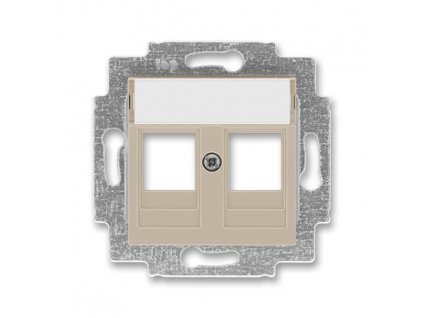 ABB Kryt LEVIT 5014H-A01018 18 zásuvky komunikační přímé (2x), s popisovým polem, IP20 machiato