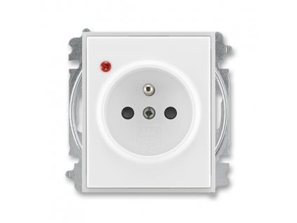 ABB ELEMENT TIME Zásuvka 5599E-A02357 01 s clonkami, s ochranou před přepětím, bezšroubová, bílá/ledová bílá