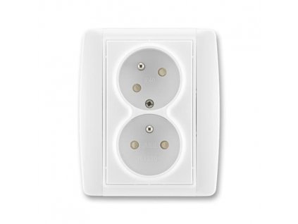 ABB ELEMENT Dvojzásuvka 5513E-C02357 03 chráněná s clonkami, bezšroubová, bílá/bílá