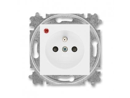 ABB LEVIT Zásuvka 5599H-A02357 03 s ochranou před přepětím a optickou signalizací poruchy, bezšroubová,IP40, bílá/bílá