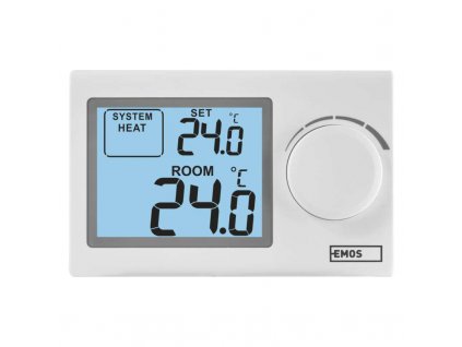EMOS Termostat P5604 2×1,5V AAA pokojový 0-40°C manuální
