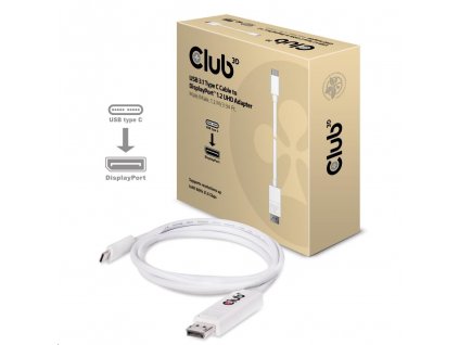 Club3D Adaptér USB 3.1 typ C na DisplayPort 1.2 4K60Hz UHD 1,2m (M/M)