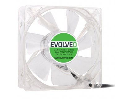 EVOLVEO 14L1GR ventilátor 140mm, 4 LED zelený, 3pin