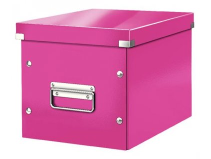 Čtvercová krabice Leitz Click&Store, velikost M (A5), růžová