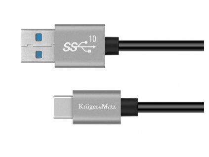 Kabel USB Kruger&Matz KM1263 USB / USB-C 10Gbps 1m černý