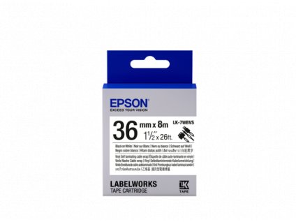 Epson Label Cartridge LK-7WBVS black on white cable tape, 36mm