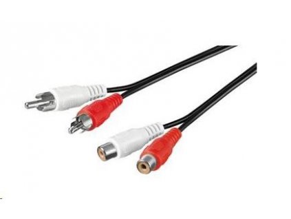 PREMIUMCORD Kabel prodlužovací audio 2x Cinch - 2x Cinch (RCA, M/F) 10m