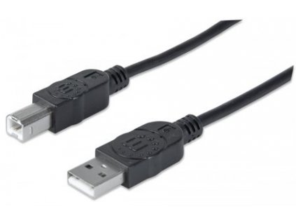 MANHATTAN Kabel USB 2.0 A-B propojovací 3m, černý