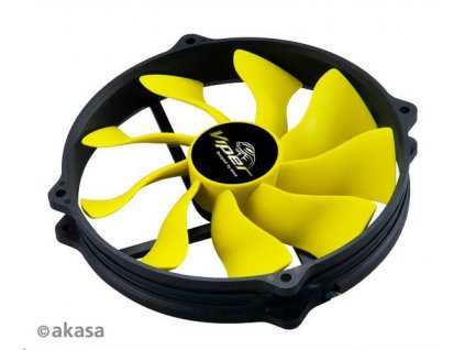 AKASA ventilátor Viper, 140 x 25mm, PWM regulace, extra výkonný a tichý, kulaté provedení, HDB ložisko