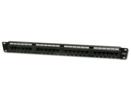 Patch panel UTP cat.5e, 24p. 1U, černý