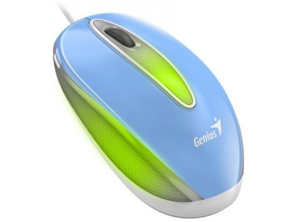 Genius DX-Mini / Myš, drátová, optická, 1000DPI, 3 tlačítka, USB, RGB LED, modrá