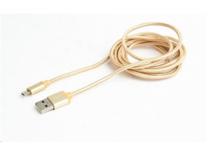 GEMBIRD Kabel USB A Male/Micro B Male 2.0, 1,8m, opletený, zlatý, blister