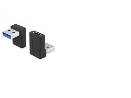 PremiumCord zahnutá 90° redukce USB-C Female na USB3.0 typ A Male