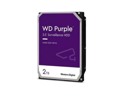 WDC WD23PURZ hdd 2TB SATA3-6Gbps 5400rpm 256MB CMR (řada PURPLE, sledovací systémy a kamery) 175MB/s