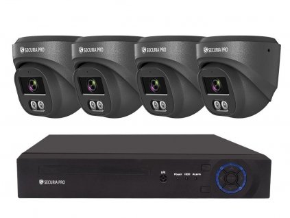 Kamerový set Securia Pro NVR4CHV4S-B DOME IP, 4Mpx, 4 kamery, PoE NVR, černá