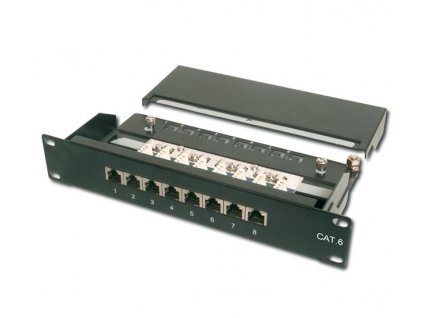 Patch panel 8 port Cat. 6 STP 1U/10"