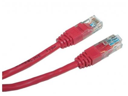Patch kabel UTP Cat 5e, 10m - červený