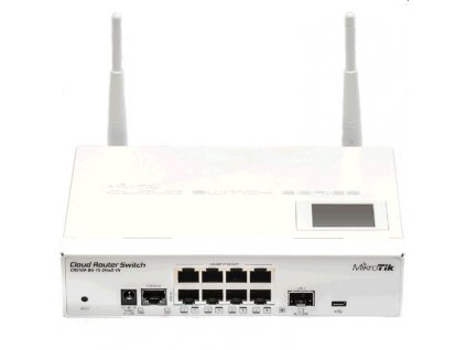 Switch Mikrotik CRS109-8G-1S-2HnD-IN 128MB, 8xGLAN, 1xSFP, 802.11b/g/n, OS L5, LCDpan, case, PSU