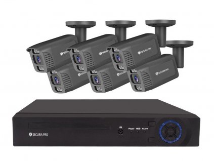 Kamerový set Securia Pro NVR6CHV5S-B IP, 5Mpx, 6 kamery, PoE NVR, černá