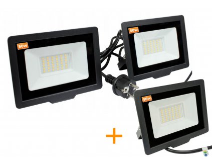 LED reflektor 2x50W neutrální bílá + kabel + LED reflektor 50W ZDARMA