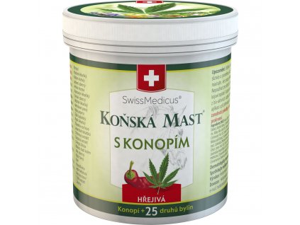 Swissmedicus Koňská Mast® s konopím - hřejivá - 500 ml