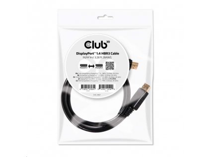 Club3D Certifikovaný Kabel DisplayPort 1.4 HBR3 8K60Hz (M/M), 1m