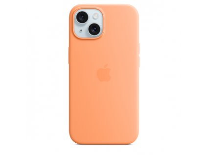 iPhone 15+ Silicone Case with MS - Orange Sorbet