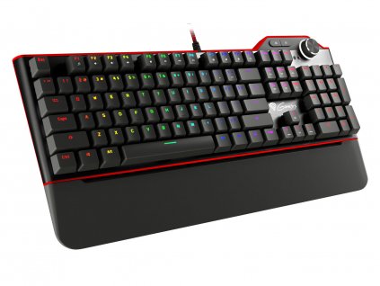 Genesis herní mechanická klávesnice RX85/RGB/Kailh Brown/Drátová USB/US layout/Černá-červená