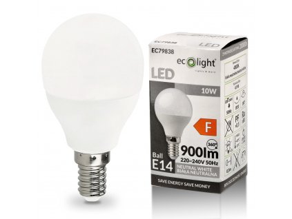 LED žárovka G45 - E14 - 10W - studená bílá