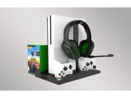 iPega PG-XB007 multifunkční stojan s nabíjením pro XBOX ONE, XBOX ONE X, XBOX ONE S a příslušenství, černý