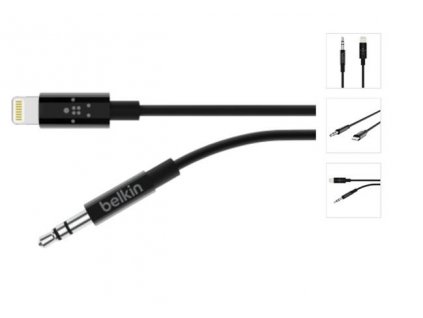 Belkin kabel Lightning - 3,5mm jack, 1,8m - černý