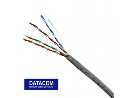 Metráž DATACOM UTP drát CAT5E PVC 50m šedý