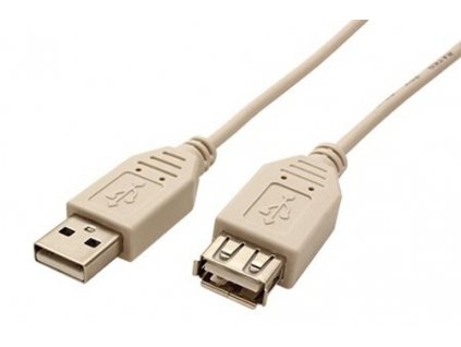 Kabel USB 2.0 A-A 5 m prodlužovací, bílý/šedý