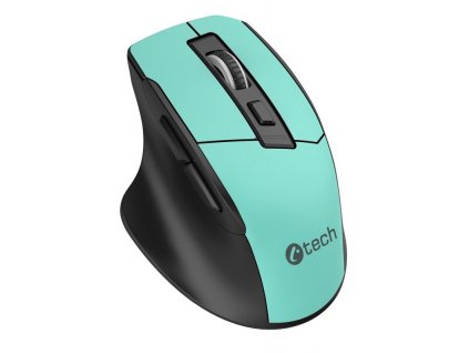 C-TECH myš Ergo WLM-05, bezdrátová, 1600DPI, 6 tlačítek, USB nano receiver, mint (světle zelená)