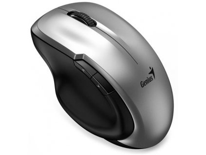 Genius Ergo 8200S Myš, bezdrátová, optická, 1200DPI, 5 tlačítek, tichá, BlueEye senzor, USB-C, stříbrná