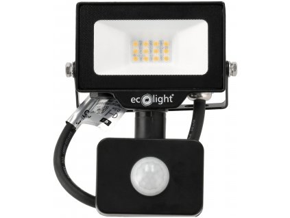 LED reflektor 10W 2v1 - neutrální bílá + čidlo pohybu